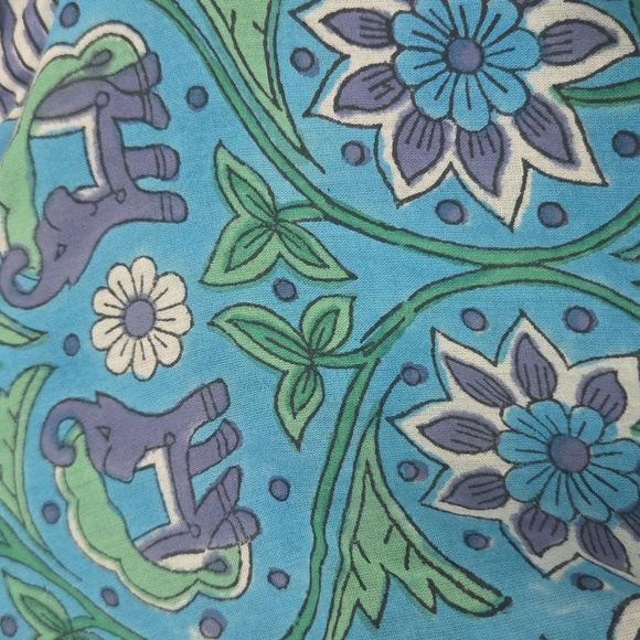 🪻Beautiful 100% Cotton Robe In Blue, Green, Purple, Floral And Elephant Pattern - Picture 5 of 14